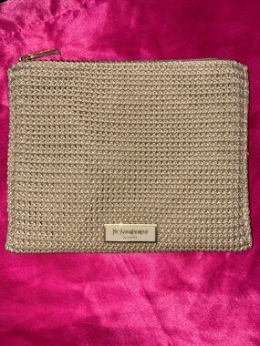 Yves Saint Laurent Beige Woven Pouch